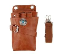 Custodia for forbici con cintura, for parrucchieri, stilisti, barbieri, forbici, forbici da parrucchiere, porta-forbici da cintura(Brown)