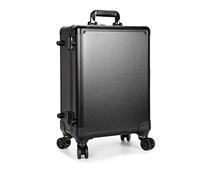 Custodia for il trucco for parrucchiere con lampada e specchio da signore valigia barbiere cassetta utensile del carrello