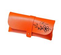 Custodia For Occhiali In Pelle Con Fiore Di Nascita Personalizzata, Custodia For Occhiali Da Sole Con Testo Con Nome Personalizzato, Scatola For Occhiali Morbidi, Regalo For Damigella D'onore(Orange)