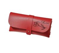 Custodia For Occhiali In Pelle Con Fiore Di Nascita Personalizzata, Custodia For Occhiali Da Sole Con Testo Con Nome Personalizzato, Scatola For Occhiali Morbidi, Regalo For Damigella D'onore(Red)