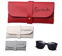 Custodia For Occhiali In Pelle Con Nome Personalizzato, Nome Personalizzato Inciso, Custodia For Occhiali Da Sole Da Donna, Custodia For Occhiali Da Viaggio Da Uomo, Regalo For Damigella D'onore