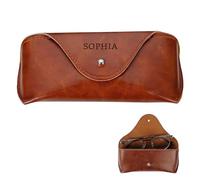 Custodia For Occhiali In Pelle Con Nome Personalizzato, Nome Personalizzato/iniziali, Custodia For Occhiali Da Sole Personalizzata, Comoda Custodia For Occhiali, Custodia For Occhiali Da Viaggio