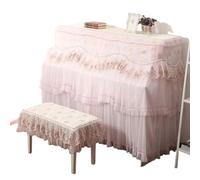 Custodia for pianoforte ricamata in pizzo Copri sgabello Piccolo panno for a doppia Tende a doppio strato di garza sottile fresco Per Proteggere Il Pianoforte(Pink,Piano cove155x40x130)