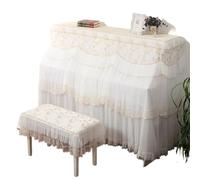 Custodia for pianoforte ricamata in pizzo Copri sgabello Piccolo panno for a doppia Tende a doppio strato di garza sottile fresco Per Proteggere Il Pianoforte(Gold,155x40x130cm 78x38cm)