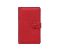 Custodia for portafoglio for passaporto in pelle PU con blocco RFID | Organizer for documenti da viaggio multifunzionale, con tasca con cerniera, for donne e uomini(Red)