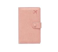 Custodia for portafoglio for passaporto in pelle PU con blocco RFID | Organizer for documenti da viaggio multifunzionale, con tasca con cerniera, for donne e uomini(Pink)