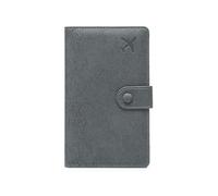 Custodia for portafoglio for passaporto in pelle PU con blocco RFID | Organizer for documenti da viaggio multifunzionale, con tasca con cerniera, for donne e uomini(Gris)