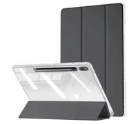 Custodia for tablet adatta for Samsung Galaxy Tab S7 Plus 12.4 pollici SM-T970 T975, cover posteriore trasparente in acrilico con portapenne(Black)