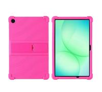 Custodia for tablet con supporto adatta for Samsung Galaxy Tab A11 Plus 11 pollici SM-X230 X233 X235 2025 Custodia in silicone morbido antiurto(Rose Red)
