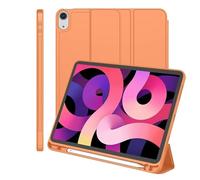 Custodia for tablet con supporto tri-pieghevole adatta for Apple iPad A16 11th 11 2025 Guscio posteriore in silicone morbido TPU con copertura for slot for penna(Orange)
