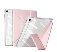 Custodia for tablet pieghevole a 3 + Y adatta for Samsung Galaxy Tab A11 da 8,7 pollici più copertura posteriore trasparente da 11 pollici con riattivazione automatica del sonno(Pink,A11 Plus 11inch)