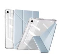 Custodia for tablet pieghevole a 3 + Y adatta for Samsung Galaxy Tab A9 da 8,7 pollici più copertura posteriore trasparente da 11 pollici con riattivazione automatica del sonno(Blue,A9 Plus 11inch)