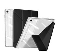 Custodia for tablet pieghevole a 3 + Y adatta for Samsung Galaxy Tab A9 da 8,7 pollici più copertura posteriore trasparente da 11 pollici con riattivazione automatica del sonno(Black,A9 8.7inch)