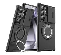 Custodia For Telefono Con Supporto Magnetico, Compatibilità For Samsung S26 S25 Edge S23 S21 S22 S24 Ultra Plus S25FE S24FE, Copertura Antigoccia For Obiettivo(Black,Galaxy S21 Ultra 5G)