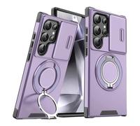Custodia For Telefono Con Supporto Magnetico, Compatibilità For Samsung S26 S25 Edge S23 S21 S22 S24 Ultra Plus S25FE S24FE, Copertura Antigoccia For Obiettivo(Purple,Galaxy S26 Edge)
