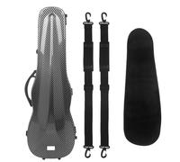 Custodia for violino 4/4 in fibra di carbonio, rigida, leggera, triangolare, con igrometro, valigetta for il trasporto, custodia for violino(Carbon)