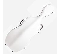 Custodia for violoncello 4/4 Full Size in fibra di carbonio composita, resistente e ultraleggera, con manico robusto, 2 supporti for archetto, cinghie posteriori e ruote(Color:White)