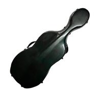 Custodia for violoncello 4/4 Full Size in fibra di carbonio composita, resistente e ultraleggera, con manico robusto, 2 supporti for archetto, cinghie posteriori e ruote(Color:Black)