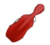 Custodia for violoncello 4/4 Full Size in fibra di carbonio composita Scatola for violoncello robusta, portatile e impermeabile con maniglia, cinghie posteriori e ruote(Color:Red)