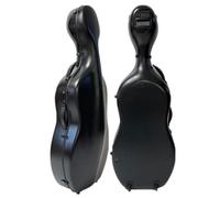 Custodia for violoncello Scatola for violoncello in fibra di carbonio Custodia rigida full size 4/4 Guscio rigido con ruote, comodi spallacci(Color:Black)