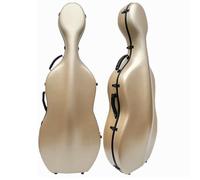 Custodia for violoncello Scatola for violoncello in fibra di carbonio Custodia rigida full size 4/4 Guscio rigido con ruote, comodi spallacci(Color:Orange)
