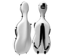 Custodia for violoncello Scatola for violoncello in fibra di carbonio Custodia rigida full size 4/4 Guscio rigido con ruote, comodi spallacci(Color:White2)