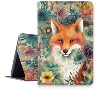 Custodia Fox in Flower per iPad Pro da 11 pollici (modello 2024, 5a generazione), custodia antiurto pieghevole regolabile in pelle PU con funzione sleep/wake automatica per iPad Pro da 11 pollici di