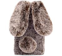 Custodia Fur Fluffy Fur Case per XiaomiRedmi A1/A2 Case Peluche Back Cover Coniglio Custodia per Ragazze Fuzzy Cute Warm Winter Soft Furry Fluffy Ball Fur Hair Cover protettiva in Peluche,Marrone