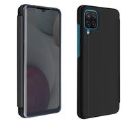 Custodia Galaxy A12 Sportellino translucido Specchio con Supporto nero