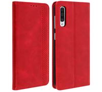 Custodia Galaxy A50 Effetto Invecchiato Porta Carte Supporto - Rosso