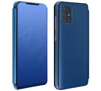 Custodia Galaxy A71 Sportellino a Specchio Supporto Video Azzurro
