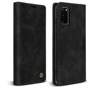 Custodia Galaxy S20 Finitura Vintage Portafoglio Supporto Video Nero