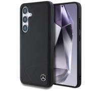 Custodia Galaxy S25 Mercedes In Vera Pelle Nera Con Logo Stellare MagSafe