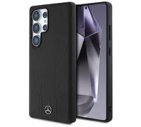 Custodia Galaxy S25 Ultra Mercedes Vera Pelle Nero Strisce Magsafe Logo Stern