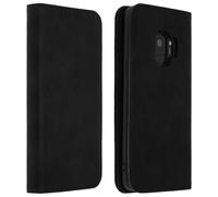 Custodia a libro a portafoglio nera vintage Avizar per Samsung Galaxy S9