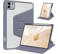 Custodia girevole a 360° adatta for Huawei Honor MagicPad3 13.3 pollici CGA-W00 2025, cover posteriore trasparente in acrilico con portapenne(Lavender)
