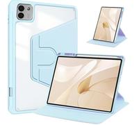 Custodia girevole a 360° adatta for Huawei Honor MagicPad3 13.3 pollici CGA-W00 2025, cover posteriore trasparente in acrilico con portapenne(Sky blue)