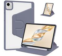 Custodia girevole for Honor Pad X9a/X9 Pro Tablet 11,5 pollici (2025) - con portapenne, cover posteriore rigida trasparente, supporto girevole a 360° e accensione/spegnimento automatici(Mor)
