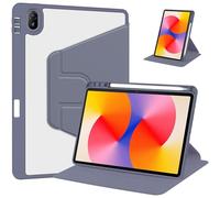 Custodia girevole for Huawei MatePad SE 11 pollici 2024 - con portapenne, cover posteriore rigida trasparente, supporto girevole a 360° e accensione/spegnimento automatico(Mor)