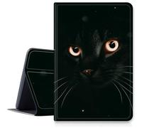 Custodia glitterata con gatto nero per Samsung Galaxy Tab A9 Plus 11 pollici 2023 (SM-X210/X216/X218), custodia protettiva intelligente con angoli di visualizzazione multipli con funzione di