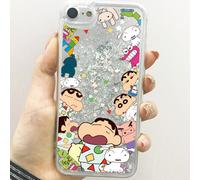 Custodia glitterata modello Crayon Shin-Chan per Galaxy S22 S22 Plus S22 Ultra