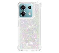 Custodia glitterata per Xiaomi Redmi Note 13 5G all'estero, 3D Bling Liquid Sparkle Quicksand trasparente paillettes trasparenti per ragazze donne sottile TPU paraurti silicone antiurto