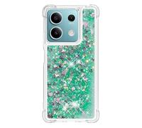 Custodia glitterata per Xiaomi Redmi Note 13 5G all'estero, 3D Bling Liquid Sparkle Sabbia mobili trasparente paillettes trasparenti per ragazze donne sottile TPU paraurti in silicone antiurto cover