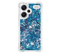 Custodia glitterata per Xiaomi Redmi Note 13 Pro Plus 5G all'estero, 3D Bling Liquid Sparkle Quicksand trasparente paillettes trasparenti per ragazze donne sottile TPU Bumper Cover.Blue