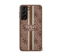 Custodia Guess 4G a righe stampate, marrone - Galaxy S23 Ultra