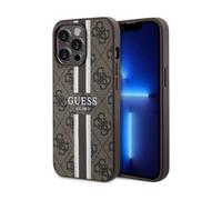 Guess GUHMP13LP4RPSW - Custodia rigida per iPhone 13 Pro / 13 6.1", motivo a strisce stampate 4G, colore: Marrone