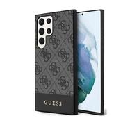 Custodia Guess 4G Bottom Stripe Metal Logo Nero - Samsung Galaxy S23 Ultra