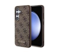 Guess Custodia compatibile con Samsung Galaxy A35 - Custodia rigida 4G con logo oro cover posteriore marrone