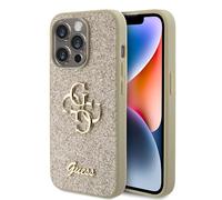 Custodia Guess 4G Metal Logo Glitter per Apple iPhone 15 Pro - Oro - Nouvo