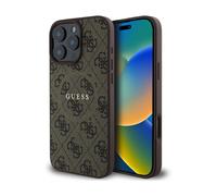 CG MOBILE Guess Magsafe PU 4G Custodia rigida con logo classico per iPhone 16 Pro, protezione contro le cadute, facile da inserire, design sottile e leggero, compatibilità MagSafe per ricarica